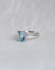 "Geneva" 9K White Gold Aquamarine & Diamond Ring