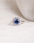 "Corfu" Ceylon Sapphire & 18K White Gold Ring