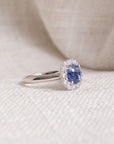 "Corfu" Ceylon Sapphire & 18K White Gold Ring