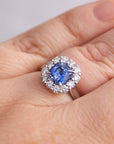 "Corfu" Ceylon Sapphire & 18K White Gold Ring