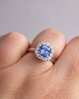 "Corfu" Ceylon Sapphire & 18K White Gold Ring