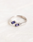 9K White Gold Purple Sapphire Ring