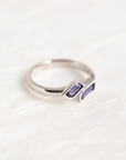 9K White Gold Purple Sapphire Ring